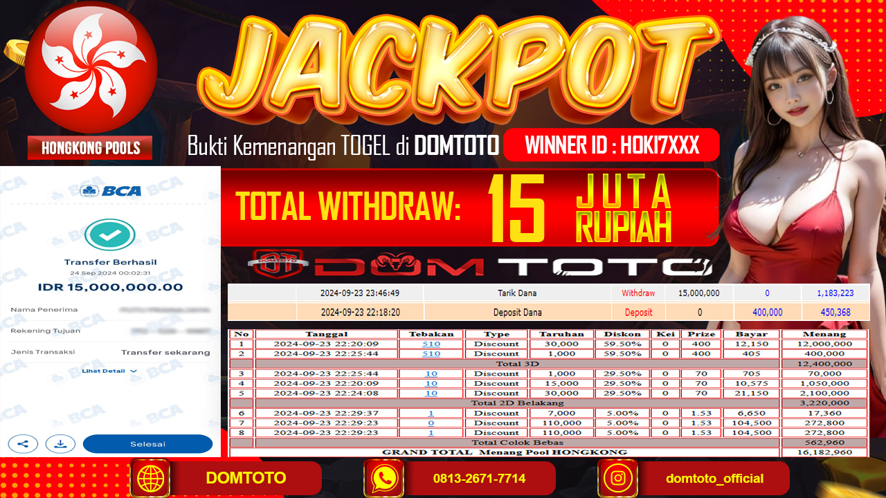JACKPOT HONGKONG 23 SEPTEMBER 2024